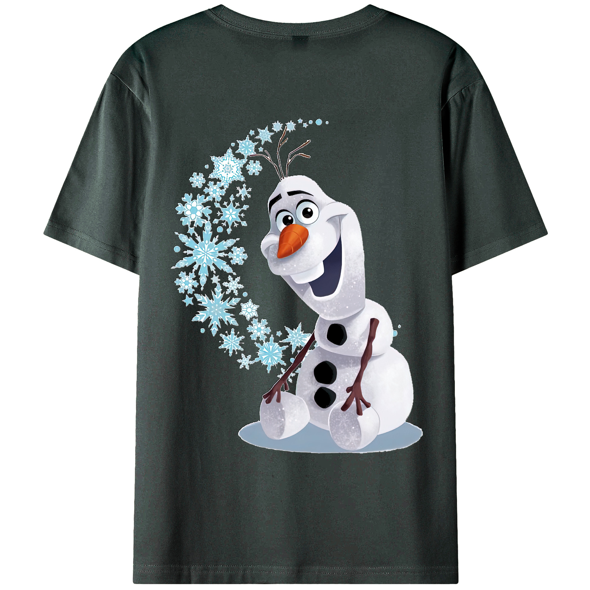 （画像用） アナと雪の女王 アンナ エルサ Frozen Anna Elsa 綿100％ メンズ半袖Tシャツ（バックプリント） 通気性